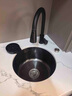 摩恩阳光系列圆形水槽吧台小水槽迷你洗碗槽304不锈钢纳米洗菜盆洗碗池 黑色-圆形抽拉+净水龙头+洗杯器 400x400mm 实拍图