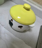 onlycook双耳陶瓷碗 带盖蒸蛋碗炖盅 儿童辅食燕窝蒸盅煲汤小汤盅 黄色 实拍图