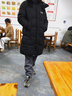 鸭鸭（YAYA）羽绒服男中长款2025年冬季新款时尚休闲可拆卸帽加厚保暖外套G 黑色 2XL 185/100A 实拍图