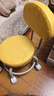 万向轮小凳子带滑轮矮凳家用换鞋凳儿童靠背椅子客厅圆凳软包板凳 柠檬黄-加固护腰碳钢架-万向轮 实拍图