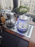 丰谷全自动上水电热水壶 茶台烧水壶 家用办公嵌入式茶桌茶几一体机茶具电茶炉套装 1L （37*20cm）底部上水银色-蒸茶款 实拍图