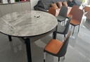 卧家岩板餐桌椅组合现代简约轻奢伸缩折叠家用小户型实木餐桌吃饭桌 12mm岩板-意大利灰-亮光灰 1.35m 直径桌+六椅【菠萝椅】 实拍图