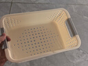 【京喜甄选】杂物收纳筐玩具整理筐家用塑料储物盒厨房桌面收纳箱 奶白色-高款中号收纳筐1个 实拍图