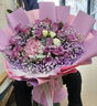 冉子花坊鲜花速递粉玫瑰百合向日葵混搭花束生日礼物全国同城配送真鲜花 韩式紫玫瑰绣球混搭花束 实拍图