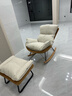 源氏木语布艺北欧沙发椅小户型简约客厅摇椅懒人休闲椅布艺古铜黄+脚凳 实拍图