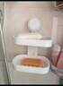 太力 肥皂盒壁挂式卫生间香皂盒免打孔吸盘置物架可沥水双层 实拍图
