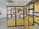 喆威屏风隔断柜办公室展示架现代简约置物架工业风装饰架书架 80长30深200高 浅胡桃+黑架 送货上门 实拍图