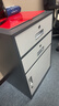 达将铁皮文件柜矮柜办公室储物柜档案资料柜桌下收纳小柜子带锁抽屉柜 65高二抽一门柜【灰套白】 0.5mm 实拍图
