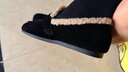 达芙妮平底毛毛鞋女软底单鞋加绒勃肯鞋舒适棉鞋女3122607008 黑色 37  实拍图