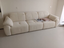 美柏云朵沙发布艺客厅奶油雪尼尔家用中古风沙发床两用太空云功能沙发 旗舰版3.05米（舒适坐感+app语音控制） 【RM系列 | 抗螨抗菌猫抓布】 实拍图