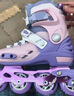 乐秀（ROADSHOW）轮滑鞋儿童专业可调滑冰鞋男女童初学者轮滑鞋3-6-12岁RX1S溜冰鞋 粉紫R8原厂套装【送护臀大礼包】 M 中码(32-35适合4-7岁) 实拍图