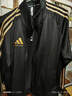 阿迪达斯（adidas）运动套装男秋冬跑步运动套装防风夹克直筒裤两件套 黑金 XL 实拍图