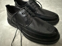 百丽情人节礼物通勤商务皮鞋男牛皮褶皱增高鞋A1373AM4 黑色-打孔  42 实拍图