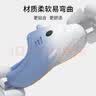 LATE TIME渐变鲨鱼儿童棉拖鞋男童冬季新款防滑保暖女童亲子毛毛棉拖鞋冬 白蓝 38-39 【标准码】 实拍图