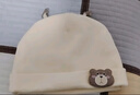 爱贝迪拉婴儿帽子新生婴幼儿无骨胎帽秋冬棉护囟门帽男女宝宝棉帽0-6月 实拍图