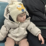 巴布豆（BOBDOG）95绒儿童羽绒服2025年新款男女童A类抗菌三防面料大兜连帽外套 卡其色 【A类面料 贴身可穿】95绒 90 【约身高70-80cm 体重22斤】 实拍图
