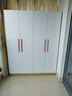 束寻【上门安装】衣柜现代简约实木挂衣杆经济型简易组装出租房卧室 两门80*40*180暖白+胡桃色 自行安装 实拍图