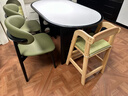 儿童餐椅实木成长椅大宝宝餐桌椅学习椅可升降高脚座椅吃饭椅子 清漆色-果绿色坐垫 实拍图