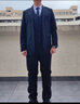 罗蒙西服套装男士商务修身西装男职业正装小西服新郎伴郎结婚礼服外套 黑色双扣【西服+西裤+马甲+衬衫 6XL /200【190-205斤】+7件礼品 实拍图