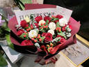 百花馆鲜花红玫瑰花满天星真花束生日礼物送女友表白老婆同城配送小时达 【初心不负】11朵红玫+桔梗+红豆|JD268 实拍图