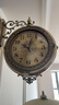 汉时（Hense）欧式复古双面挂钟客厅轻奢时钟创意挂墙挂表家用壁钟石英钟HDS18 金属 实拍图
