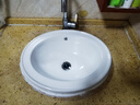 潮窑椭圆形台中盆半嵌入式台上盆洗脸盆洗手盆家用卫生间陶瓷洗面盆 20寸椭圆白色盆 赠送下水 实拍图