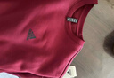adidas情侣款休闲抓绒圆领长袖卫衣套头衫男女秋季阿迪达斯轻运动   红色/黑色   4XL 实拍图