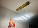 世澜LED轻奢水晶餐厅吊灯港式不锈钢水晶长条灯创意现代简约吧台灯具 9头-长100cm-无极调光 实拍图