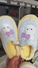 冬季儿童棉拖鞋男女童保暖防滑加绒亲子包跟中小童宝宝毛毛棉拖鞋 升级版天蓝兔子拖鞋 12 40/41码（适合39/40脚穿） 实拍图