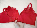 都市丽人本命年内衣女马年无钢圈小胸聚拢胸罩薄款蕾丝红色文胸2B32A6 实拍图