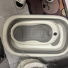 iuu婴儿洗澡盆 可折叠宝宝浴盆大号 洗澡神器躺托浴架新生儿童用品 【北欧灰】+调节感温浴架+脸盆*3 材质：FAD食品级材质检测认证 实拍图