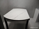 惠寻 京东自有品牌 现代简约岩板餐桌椅组合小户型可伸缩餐桌家用饭桌 【升级四轨】亮光雪山白/黑白框架-加厚皮椅 1.35米 一桌四椅 实拍图