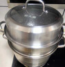炊大皇304不锈钢三层蒸锅家用复合底汤锅蒸馒头包子可视高拱盖32cm 实拍图