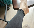振德医用静脉曲张弹力袜 压力一级短筒露踝 静脉曲张袜 压力袜 黑色M 实拍图