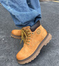 骆驼（CAMEL）【王俊凯同款】马丁靴男鞋冬季新款高帮大黄靴女户外工装登山靴子 GF122W7790 金黄 (女款） 38 实拍图