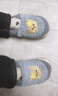 冬季儿童棉拖鞋男女童保暖防滑加绒亲子包跟中小童宝宝毛毛棉拖鞋 升级版灰色熊拖鞋 12 38/39码（适合37/38脚穿） 实拍图