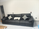 林氏家居真皮沙发客厅轻奢高级感2025新款钢琴键沙发头层牛皮家具PS060 3.05m|黑茶色|加厚头层牛皮 实拍图