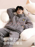 北极绒睡衣冬季男士加厚加绒三层夹棉高端保暖家居服宽松法兰珊瑚绒套装 实拍图