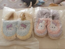 冬季儿童棉拖鞋男女童保暖防滑加绒亲子包跟中小童宝宝毛毛棉拖鞋 升级版天蓝兔子拖鞋 12 40/41码（适合39/40脚穿） 实拍图