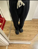 名创优品（MINISO）裤子男秋冬季加绒小脚卫裤青少年运动潮流百搭休闲长裤 黑 L  实拍图