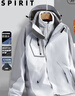 JEEP SPIRIT吉普冲锋衣男秋冬夹克防风外套三合一户外连帽登山服 银灰 2XL 实拍图