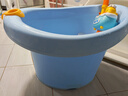 世纪宝贝（babyhood）维尼浴桶 儿童泡澡桶 宝宝加厚洗澡盆 婴儿游泳桶赠浴凳 304蓝 实拍图