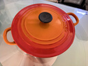 酷彩（Le Creuset）法国进口珐琅锅铸铁22/24/26cm圆形锅汤锅焖蒸炖煮锅煲汤微压锅 【2-4口之家】桔色 22cm 实拍图