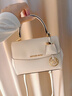 MICHAEL KORS【新年礼物】迈克高仕 MK Ava 超小号皮质翻盖迷你手提包斜挎包 浅奶油色 289 迷你 实拍图