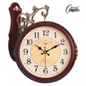 康巴丝（Compas）双面挂钟欧式石英钟挂表客厅餐厅摇摆时钟表摆钟钟表 1062仿木 实拍图