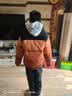 李宁火锅羽绒 新春丨男女同款防泼水抗静电宽松鸭绒短羽绒服AYMV433 实拍图
