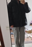 京东京造羽绒服男鸭绒加厚防寒工装面包服短款冬季外套衣服 黑色 L 实拍图