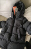 保姆鹅  【风墙】儿童羽绒服宝宝中长款护脸加厚外套保暖童装[NG2664] 炭黑 100 实拍图