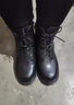 红蜻蜓马丁靴女秋冬保暖厚底英伦风短靴休闲瘦瘦靴WTC43480黑色绒里39 实拍图