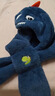 柠檬宝宝儿童帽子围巾一体男女童加厚防风保暖护耳帽毛线帽靛蓝恐龙M 实拍图